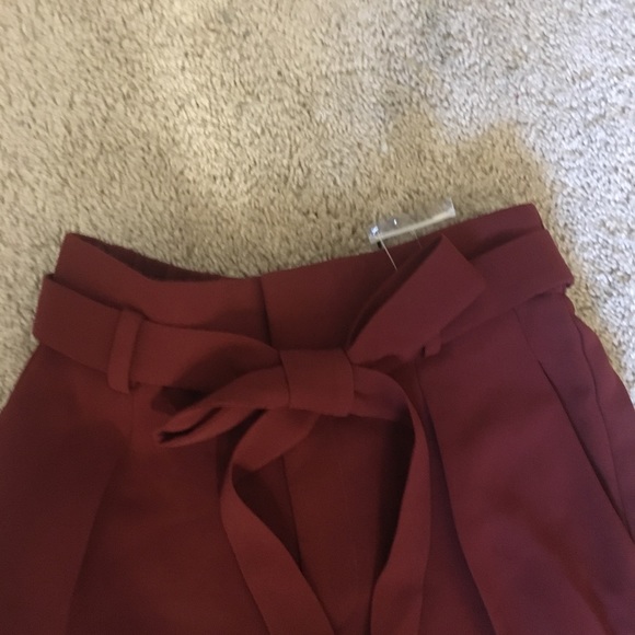Uniqlo Pants - Burgundy ribbon belt pants